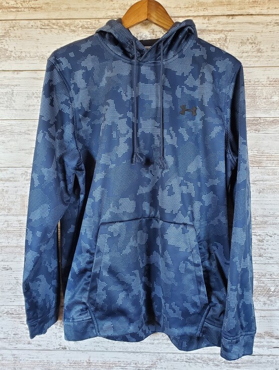 Under Armour Other - Under Armour Blue Digital Camo ColdGear Fleece Hoodie Sweatshirt Unisex